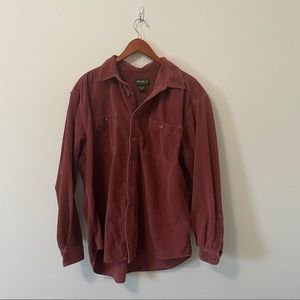 Burgundy Eddie Bauer Corduroy button down Shacket/ top